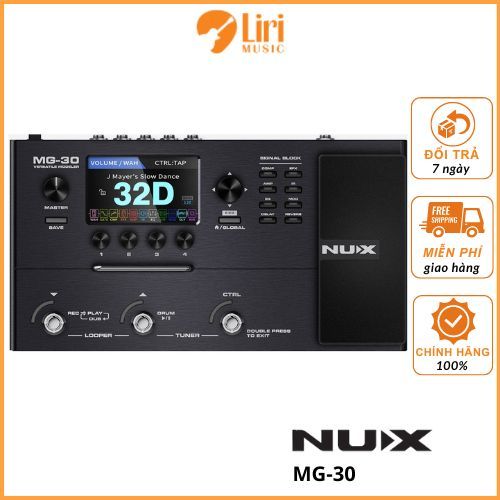Phơ Guitar Điện Nux MG-30 CHính Hãng - hỗ trợ cài tiếng| Pedal Guitar Nux| HCM