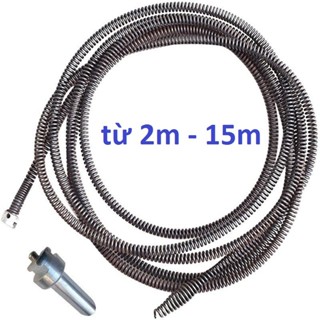 Dây thông cống 15m, 10m, 8m, 5m, 3m, 2m lò xo phi 10mm thông tắc bồn cầu, thoát sàn vệ sinh, ống thoát nước