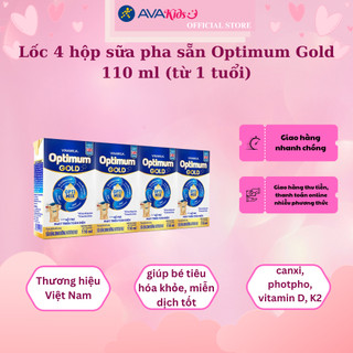 Lốc 4 hộp sữa pha sẵn Optimum Gold 110 ml