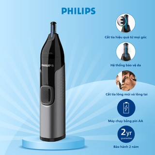 Máy tỉa lông mũi, tai và lông mày Philips NT3650, an toàn cho da, bảo hành 2 năm | Hàng chính hãng