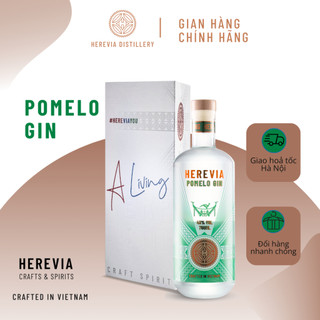Rượu POMELO GIN Hương Bưởi Chai 750ml - Nồng độ 43%, Rượu Gin Hậu Vị Ngọt Không Gắt Tặng Kèm Hộp - HEREVIA DISTILLEY