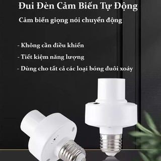Đuôi đèn cảm ứng radar vi sóng, đui đèn cảm ứng cảm biến chuyển động radar vi sóng tự động bật tắt