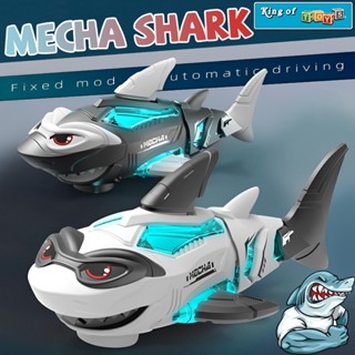 Đồ Chơi Cá Mập BabyShark Có Đèn Và Nhạc Vui Nhộn Di Chuyển Tự Động Tránh Vật Cản Miệng Và Vây Có Thể Cử Động Được
