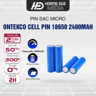 Cell pin 18650 2400mah dùng cho micro không dây ontekco, đèn sạc, quạt sạc, đèn pin, đồ chơi điện tử, loa
