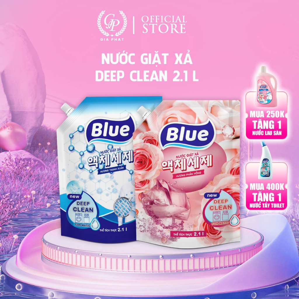 Nước Giặt Deep Clean Phấn hồng túi 2.1L - Hương Thanh Xuân và Phấn Hồn