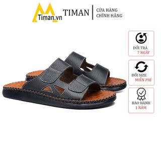 Dép nam đẹp quai ngang kiểu quai hậu thiết kế xỏ ngón chất liệu da tông cao cấp bảo hành 1 năm DL68