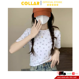 Áo babytee full mặt cười cutee - Áo cộc tay nữ cotton phong cách Ulzzang Hàn Quốc Collar_vn