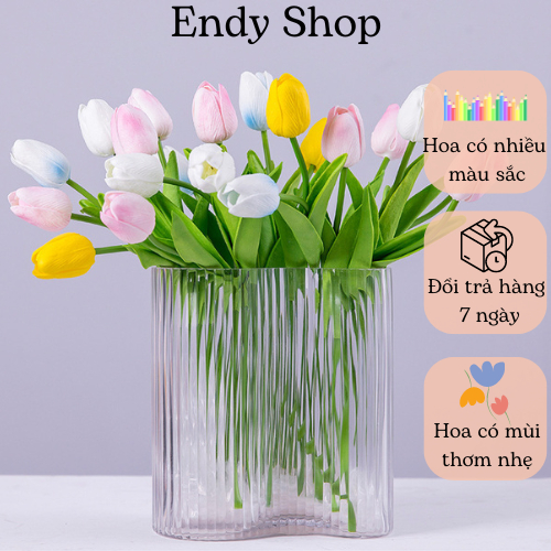 Hoa tulip giả Hoa giả quán cafe Decor phòng phụ kiện chụp ảnh, trang trí nhà - Endy Shop