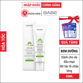 Kem dưỡng BABÉ Stop AKN Mattifying Moisturiser 50ml - kem dưỡng dành cho da dầu mụn, kiềm dầu, thấm nhanh