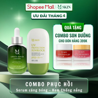  Combo Ph.ục H.ồi Da Sau Peel Kem Chống Nắng - Serum Căng Bóng MQ SKIN