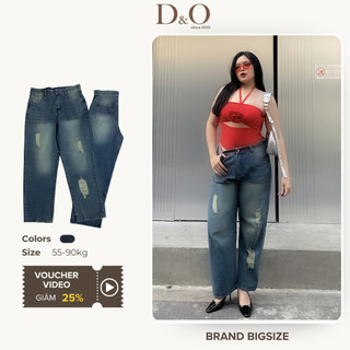 Quần Jean Ống Rộng Bigsize 55-84kg Nữ Lưng Cao Tôn Dáng Màu Xanh Dơ Dáng Dài Phối Túi Chỉ Hồng 3446 Dài 105cm