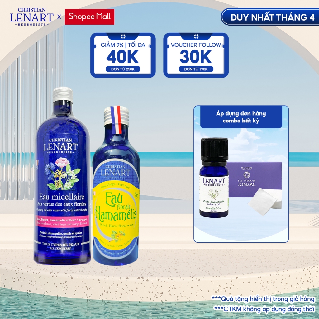 Combo Nước Tẩy Trang Micellar Dưỡng Da 4in1 500ml Và Nước Cân Bằng Da 200ml Christian Lenart