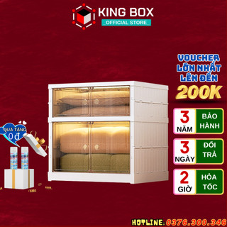 Tủ quần áo,tủ đựng đồ thông minh kingbox 2 ngăn 9102-1-1g bảo hành 3 năm tủ đa năng gấp gọn tiện lợi