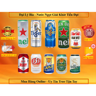 [Mua Bia Ngon Giá Hời] Lon Lẻ Bia Ngon Các Loại Bia Sài Gòn, Tiger, Heineken, Bia 333 - Thể Tích 330ML