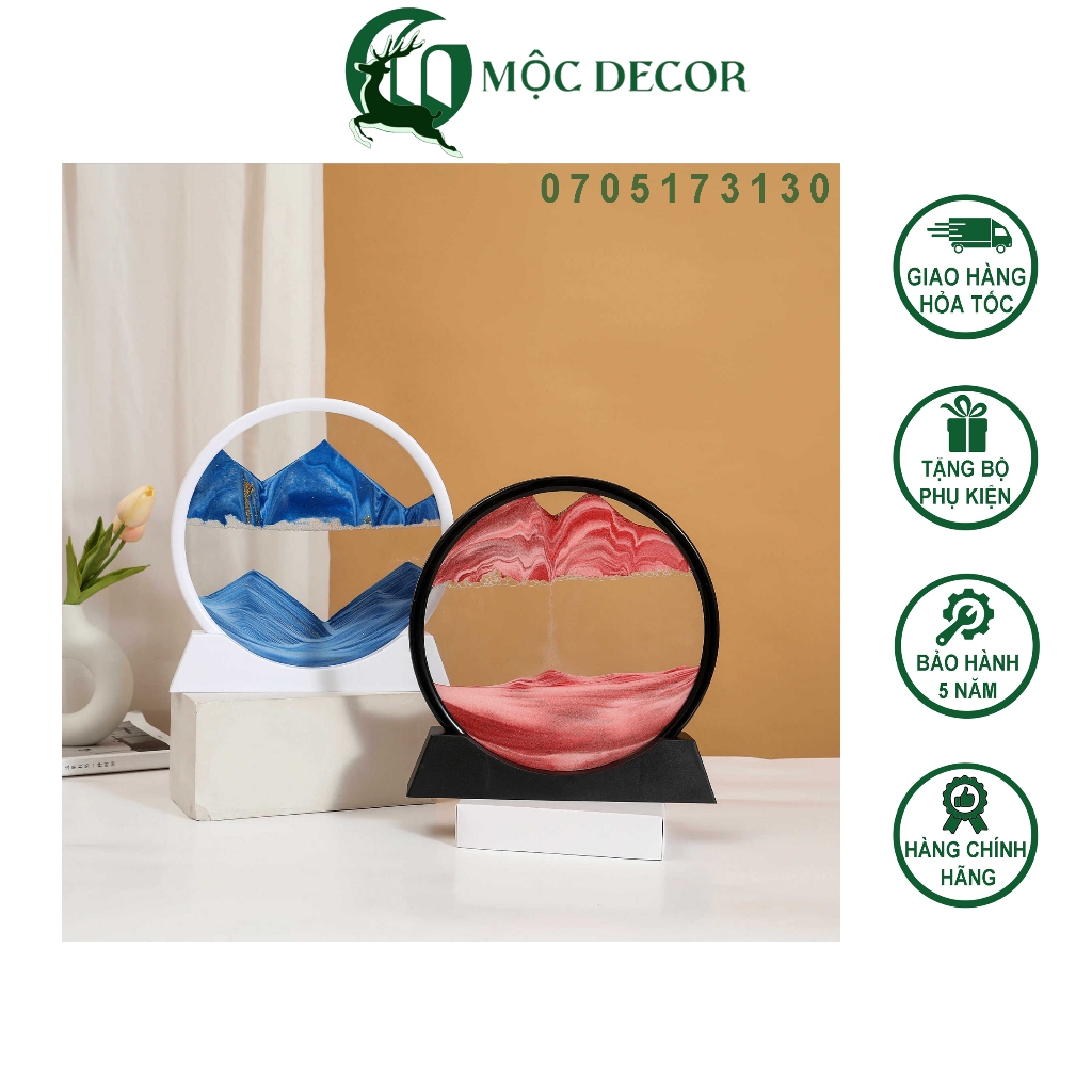 Decor Tranh Cát Chảy Chuyển Động 3D Hình Tròn Trang Chí Không Gian Nội Thất Cực Chill Q09