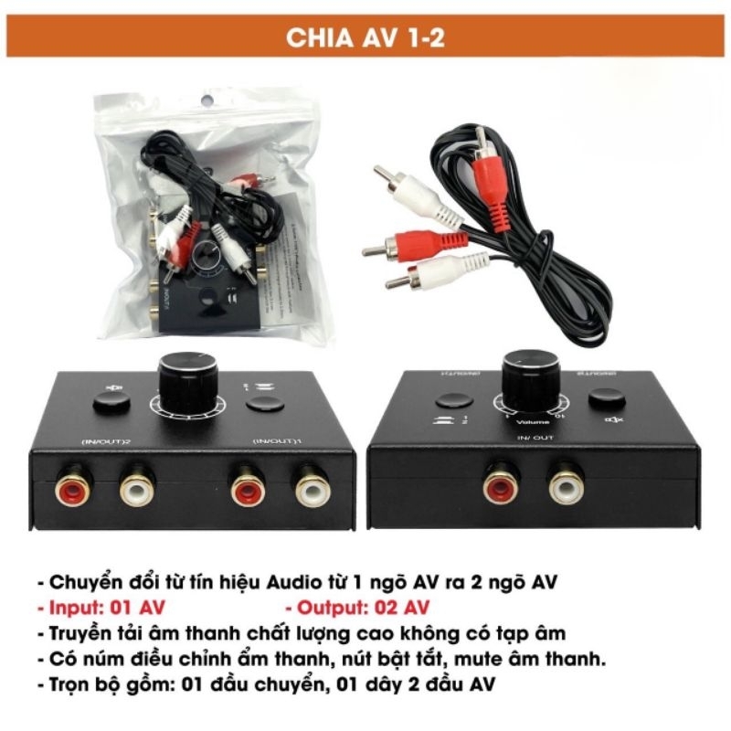 Bộ  chia tín hiệu Av  1-2 (xài  được  2 chiều)
