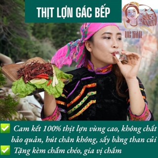 THỊT LỢN BẢN GÁC BẾP 1KG KÈM CHẨM CHÉO ĐẶC SẢN VÙNG CAO, THỊT LỢN SẤY HUN KHÓI NGON TÂY BẮC