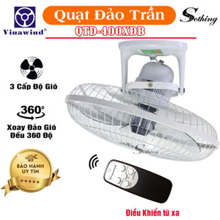 Quạt Đảo Trần Vinawind QTD-400XĐB SOTHING Xiangwu Có Điều Khiển Từ Xa - Quạt Gắn Trần Đảo Gió Công Suất 40W BH 1 Năm