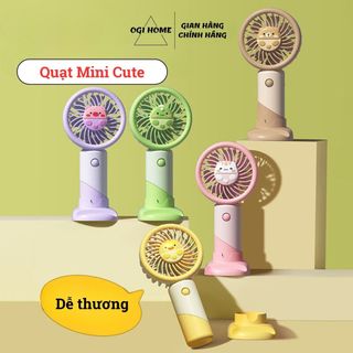 Quạt cầm tay Mini Cute có Đế để điện thoại tiện lợi Quạt Mini Nhiều màu Dễ thương Quạt Usb Tiện dụng Ogi Home