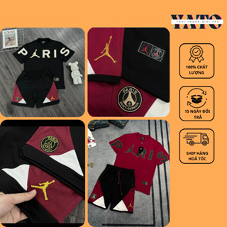 Bộ Quần Áo Nam Jor Đan In Chữ Paris Siêu Đẹp - Bộ Quần Áo Cộc Jor Đan Chất Liệu Poly Cá Sấu Thoáng Mát Xu Hướng Hè 2024