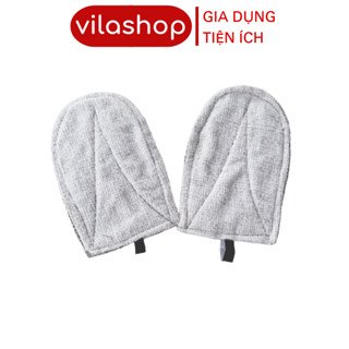 Bộ 2 Miếng Lót Tay Vilahome, Bắt Nồi Vải Chống Nóng Khi Nhấc Xoong Nồi Có Móc Treo