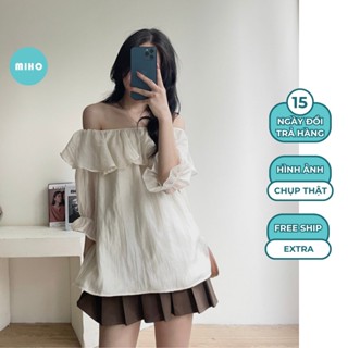 XẢ HÀNG Áo trễ vai voan tơ tay lửng Miho House