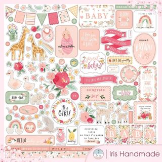 Bộ giấy Baby Girl/ Giấy dùng làm Love box, làm thiệp, Scrapbook,...