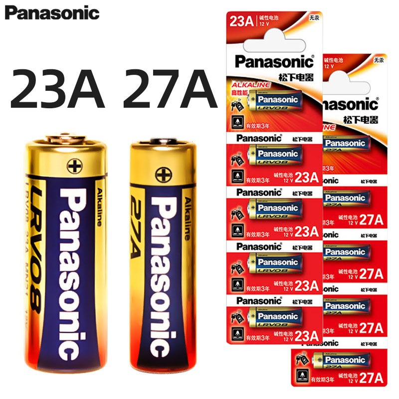 Pin 23A, Pin 27A Panasonic 12V Dùng Cho Remote Xe, Cửa Cuốn, Chuông Cửa (Dạng vỉ 5 Viên)