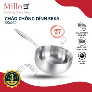 CHẢO TUYẾT, CHẢO CHỐNG DÍNH TỰ NHIÊN  SEKA - thương hiệu Nhật Bản với 3 kích thước 22cm, 24cm, 26cm chính hãng AN TOÀN C