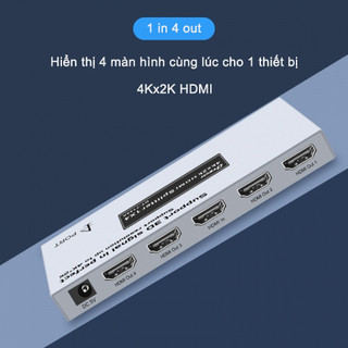 Bộ chia HDMI 1 ra 4 hỗ trợ 4K-2K chính hãng DTECH DT-7144