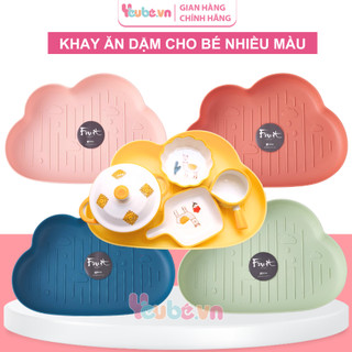 Khay ăn dặm hình đám mây yeubevn đựng bát hoa quả cho bé ăn dặm phương pháp kiểu nhật tự chỉ huy blw