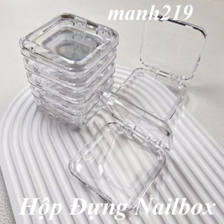que cạy bẩy móng giả, hộp đựng nailbox, nail box đựng móng úp nailbox hộp trong suốt vuông chữ nhật - manh219