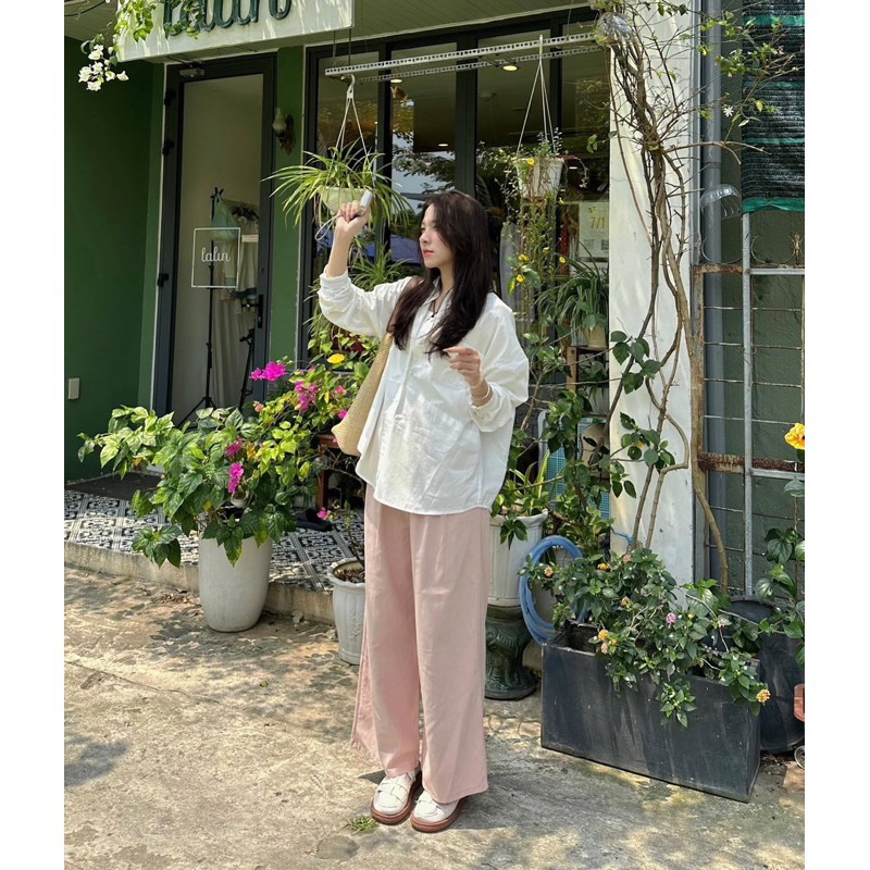 (ẢNH THẬT) Áo sơ mi thô form rộng 1 túi Hàn Quốc color block | BigBuy360 - bigbuy360.vn