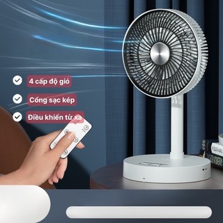 Quạt lưu thông không khí văn phòng phòng ngủ có tích điện nhỏ gọn kiểu dáng đẹp.