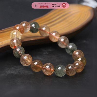 Vòng Tay Thạch Anh Tóc Tam Tài Cầu Tài lộc may mắn Hợp Tất Cả Các Mệnh - Ngọc Trai Trường Thịnh