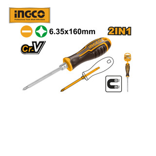 Tua vít 2 đầu thép CRV cán nhựa cao su INGCO AKISD0201