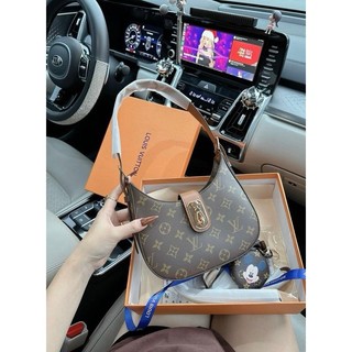 Túi kẹp nách lv dáng bầu kèm gương hình mickey fullbox
