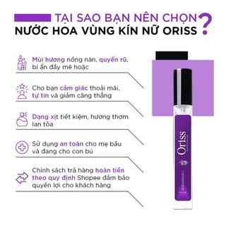 Nước Hoa Vùng Kín Nữ Oriss – Hương Hoa Quyến Rũ, Dưỡng Da, Thơm Mát Suốt Ngày 10ml