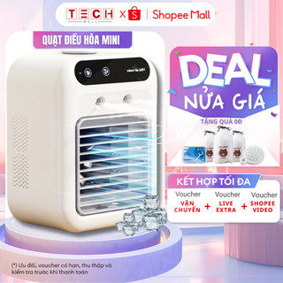 Quạt điều hòa phun sương mini GODWELL dung tích 600ml, Quạt hơi nước 2 tốc độ gió chế độ phun sương làm mát thông minh