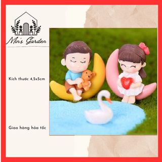 Cặp đôi cung trăng 🔥FREE SHIP🔥 phụ kiện trang trí tiểu cảnh