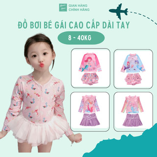 [8-40kg] Đồ Bơi Bé Gái Dài Tay - Lừng Tay Giữ Nhiệt Chống Nắng Họa Tiết Siêu Xinh