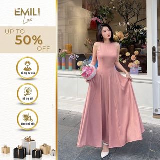 Đầm tiểu thư dáng xòe đi tiệc Emili đầm dài phong cách kiểu nữ 