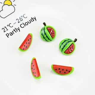 Chery dưa hấu chậu cây nhựa phụ kiện trang trí charm slime