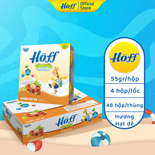 Váng Sữa vị HẠT DẺ Hoff cho bé từ 6 tháng tuổi, giàu protein và canxi, tăng cường hệ miễn dịch - 1 THÙNG (12 lốc/48 hộp)