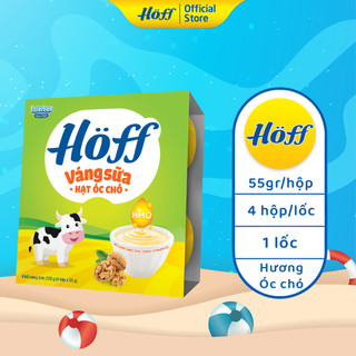 Váng Sữa HẠT ÓC CHÓ Hoff cho bé từ 6 tháng tuổi bổ sung DHA, D3, canxi, phát triển trí tuệ - 1 LỐC ( 4 hộp x 55g)