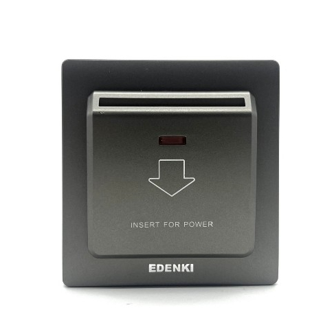 Bộ công tắc thẻ từ 16A Edenki Elegant Grey EE-KC-GR