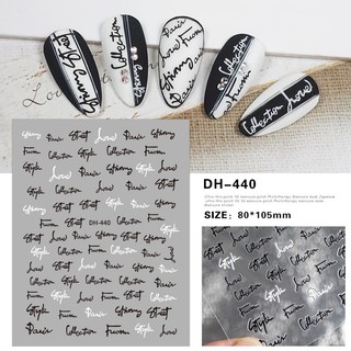 Sticker dán móng, sticker nail, miếng dán móng tay 3D nail sticker (chữ cái, chữ ký)