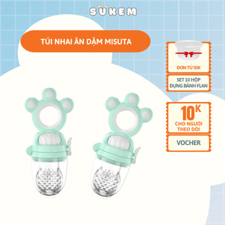 Túi Nhai Ăn Dặm Chống Hóc Cho Bé MISUTA Kèm 3 Size Núm