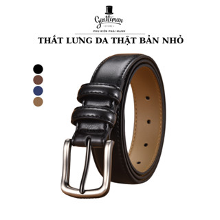 Thắt Lưng Nam Dây Nịt Da Thật Bản Nhỏ Khóa Kim Phong Cách Tối Giản Sang Trọng