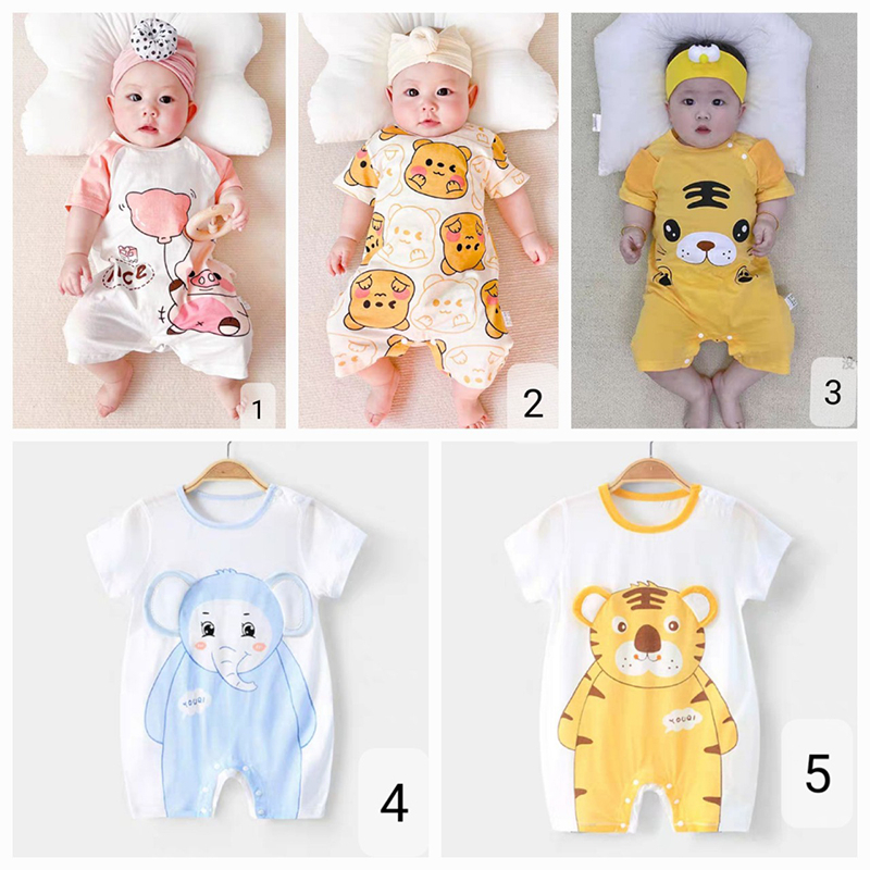 Bộ body đùi vải thun lạnh cho bé trai, bé gái sơ sinh bodysuit Bộ đồ liền thân, Áo liền quần SLH42